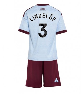 Aston Villa Victor Lindelof #3 Tredjetrøje Børn 2026-27 Kortærmet (+ Korte bukser)